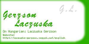 gerzson laczuska business card